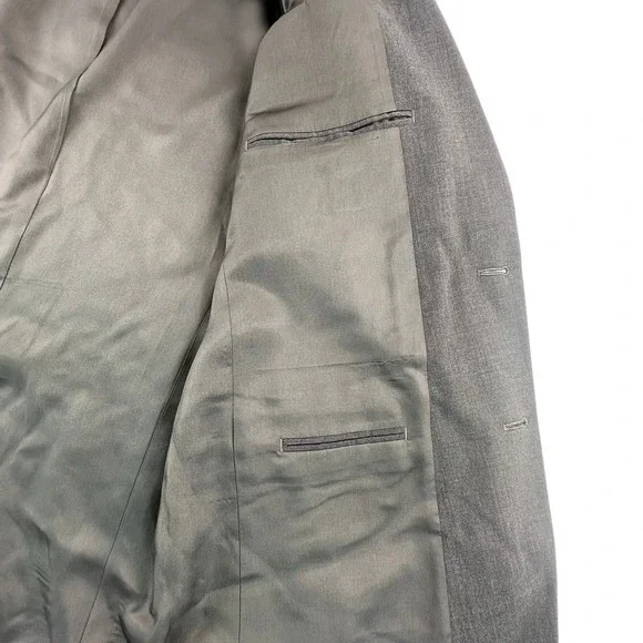 Joseph Feiss Mens 42L Blazer Jacket Charcoal Gray 100% Wool International Trio - Picture 8 of 16